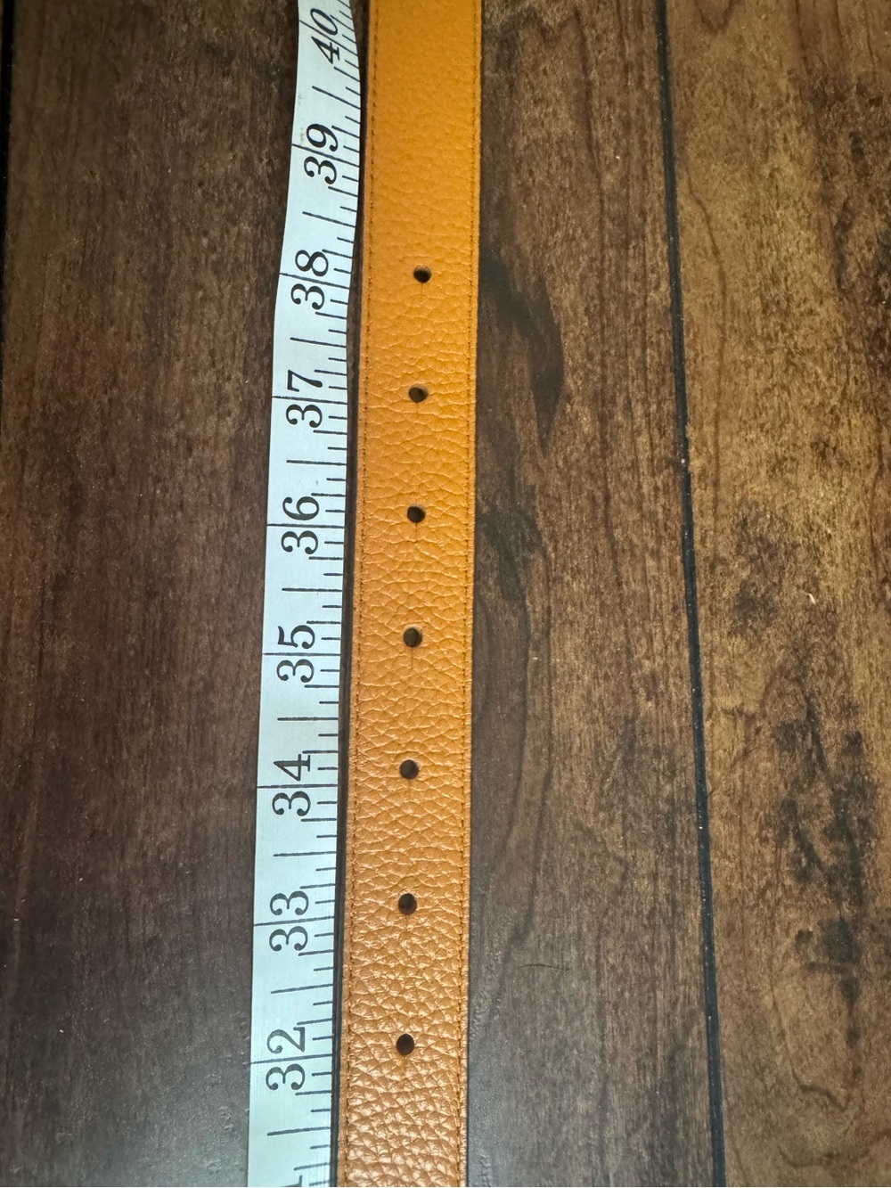 Tory Burch 1’ Miller Double T Logo Reversible Tan Gray Leather Belt, size M 41’ - Picture 6 of 8